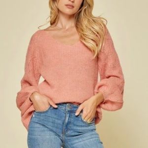 NEW without tags Andree by Unit Coral Bishop Sleeve Sweater